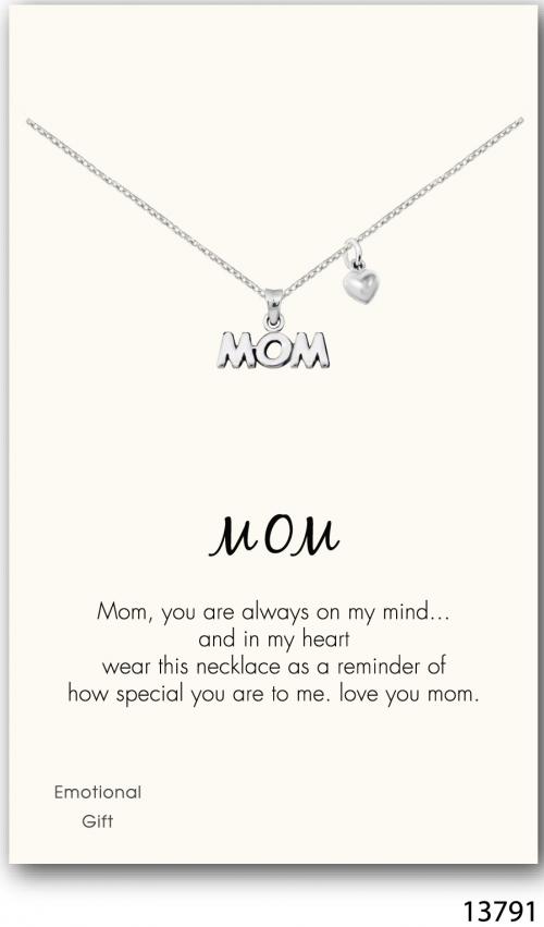 Love mom silver pendant